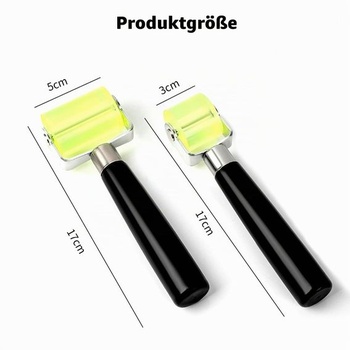 2 přítlačné válečky, 3 cm a 5 cm, nástroj na přítlačný váleček, tepelně odolné gumové válečky,