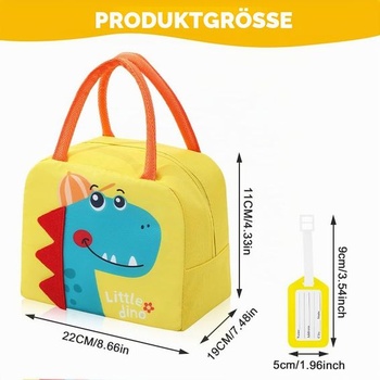 Aucuu detská obedová taška, mini termotaška, malá chladiaca taška, obedová taška s 3D kresleným