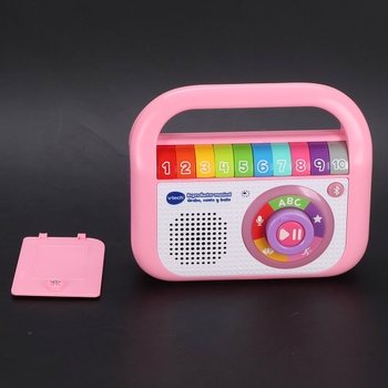 Hudobný prehrávač VTech, nahrávateľný spev a tanec, ružový, detské rádio s Bluetooth, záznamník,