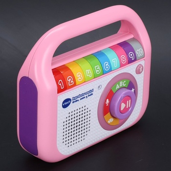 Hudobný prehrávač VTech, nahrávateľný spev a tanec, ružový, detské rádio s Bluetooth, záznamník,