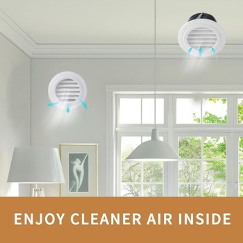 Dvojdielna ventilačná mriežka MEISO, guľatá, 100 mm, výfuková mriežka z ABS, nastaviteľná, pre vnútorné