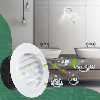 Dvoudílná ventilační mřížka MEISO, kulatá, 100 mm, výfuková mřížka z ABS, nastavitelná, pro vnitřní