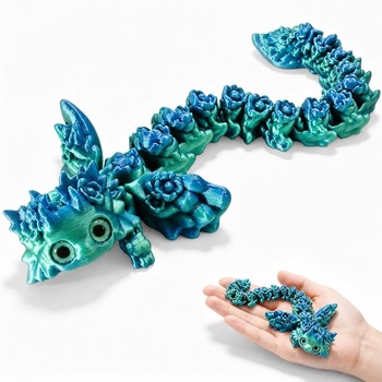 Joycabin 3D tlačený Axolotl s krídlami, 21cm Fidget hračka, modrozelená 21cm/modrozelená
