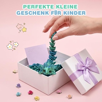 Joycabin 3D tlačený Axolotl s krídlami, 21cm Fidget hračka, modrozelená 21cm/modrozelená