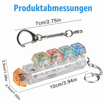 Joycabin 2dielna klávesnica fidget hračka s LED a kľúčenkou