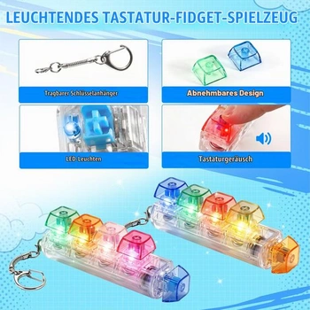 Joycabin 2dielna klávesnica fidget hračka s LED a kľúčenkou