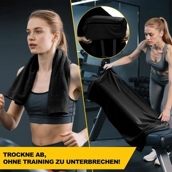Súprava fitness uterákov POWER GUIDANCE (130x50 a 50x30cm) - Prémiový športový uterák z mikrovlákna s