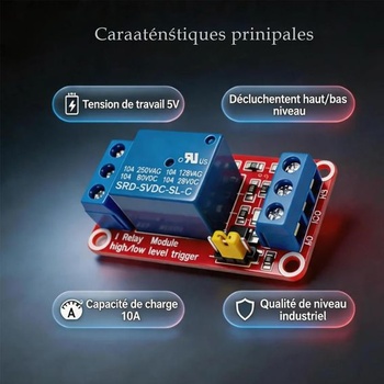 Reléový modul NIYATA, 5 V, 1 K, Relé s izolovaným optočlenom, Vypínací prúd 10 A 250 V AC/10 A 30
