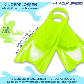 Plavecké plutvy Aqua Speed ​​pre deti | Krátke tréningové plutvy pre dievčatá a chlapcov | Plutvy