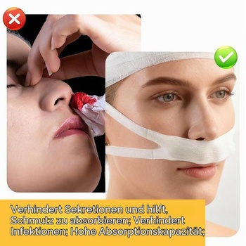 Nosný obväz, 14 kusov, s pútkami za uši, držiak nosného obväzu, pooperačný elastický obväz, držiak