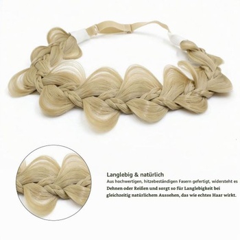 Zapletená čelenka pre ženy, blond, 4 pramene - 1 kus (1 balenie)
