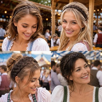 Zapletená čelenka pre ženy, blond, 4 pramene - 1 kus (1 balenie)