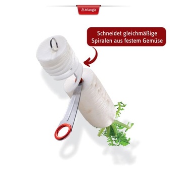 Trojuholníkový rezač reďkoviek - špirálový rezač reďkoviek s vodiacou tyčou