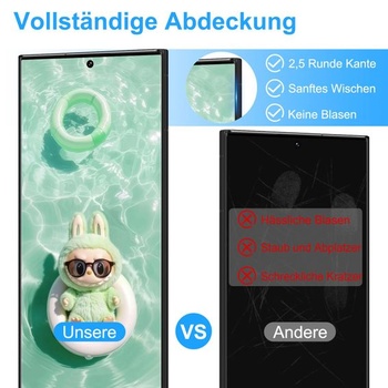Sada 2 ochranných fólií na displej pre Samsung Galaxy S23 Ultra, tvrdené sklo, tvrdosť 9H, odolné