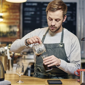 Sklenená kanvica na kávu, KINHARD 360ML tepelne odolná kanvička na kávu, sklenená kanvica na čaj,