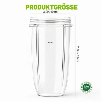 Balenie 2 kusov miešacích kelímkov s objemom 946 ml (32 oz) pre NutriBullet rady 600W a 900W