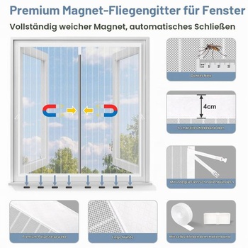 Magnetická sieť proti hmyzu na okno Esvyit