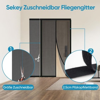 Sekey magnetická sieť proti hmyzu, rezateľná, dverové, ochrana proti hmyzu, magnetická clona,