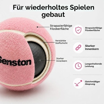 Senston 3balení odolných tenisových loptičiek pre tréning a voľný čas, ružové