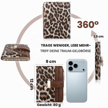 Malá dámska peňaženka Pomelo Best, leopardí vzor, ​​texturovaná vegánska koža a RFID ochrana,