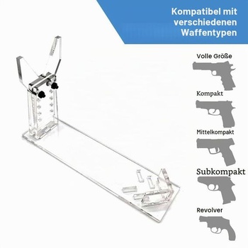 Stojan na pištoľ DONGKER, nastaviteľný akrylový držiak na pištoľ, 5 výšok/3 dĺžky, stojan na