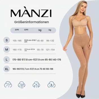Dámske kompresné pančucháče MANZI 10-15 mm/Hg, tvarujúce pančucháče, nepriehľadné, veľkosť M, 2