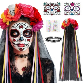 Halloweenská čelenka BOYATONG ke Dni mrtvých pro ženy,…
