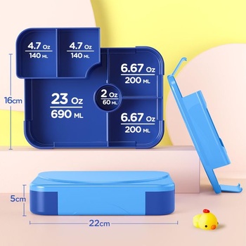 Detský obedový box LEIKEEGO s priehradkami, nepriepustný, pre dievčatá a chlapcov, desiatový box do