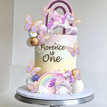 Jednorožčia torta, dekorácia s jednorožcom, torta, dúhová…