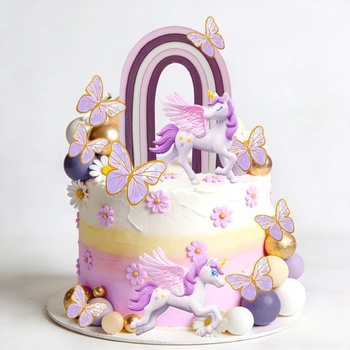 Jednorožčia torta, dekorácia s jednorožcom, torta, dúhová dekorácia