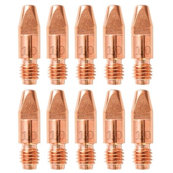 10 kusov 1,0 mm medených kontaktných zváracích trysiek, prúdová tryska MIG MB36KD MIG MB36KD 1,0