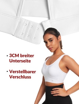 Dámska nastaviteľná športová podprsenka Yvette, veľkosť chrbta U/X, biela, veľkosť XXL L
