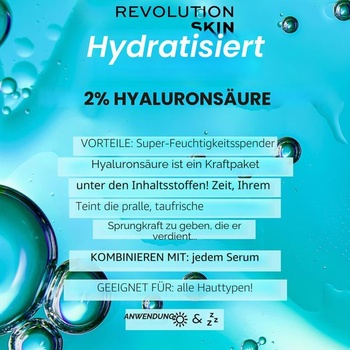 Revolution Skincare London Hyaluronic Acid Serum, vypĺňa, zjemňuje a hydratuje pleť, 2% roztok,