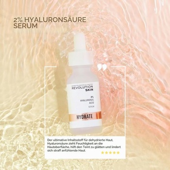 Revolution Skincare London Hyaluronic Acid Serum, vypĺňa, zjemňuje a hydratuje pleť, 2% roztok,