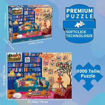 1000dielne puzzle pre dospelých - Farebná obývacia izba