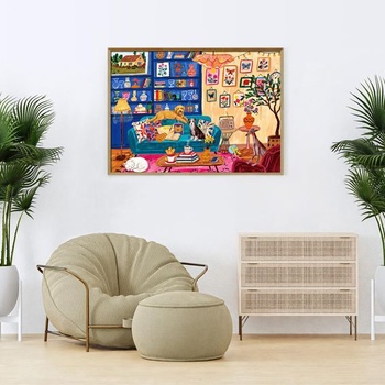 1000dielne puzzle pre dospelých - Farebná obývacia izba