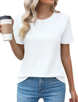 Dámské tričko, kulatý výstřih, plisované, elegantní top,…