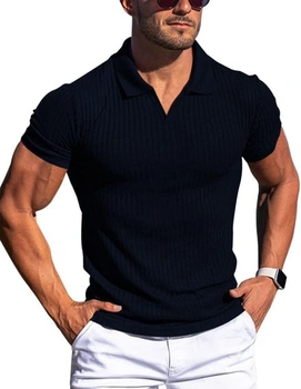 Pánske polokošele letné krátky rukáv pletené pruhované…