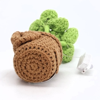 Sunwuun Lucky Charm Pletená čtyřlistá rostlina, čtyřlistá rostlina v květináči s LED, hodně štěstí,