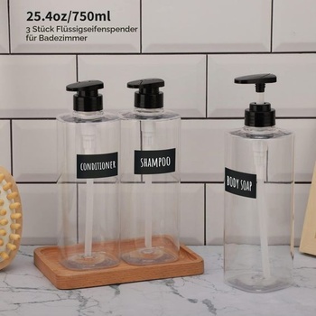 Dávkovač mydla Segbeauty, 3dielna sada dávkovačov mydla s objemom 750 ml s pumpičkou a vodotesnými