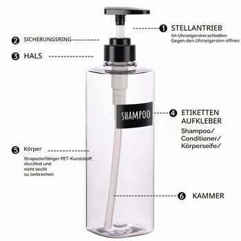 Dávkovač mydla Segbeauty, 3dielna sada dávkovačov mydla s objemom 750 ml s pumpičkou a vodotesnými
