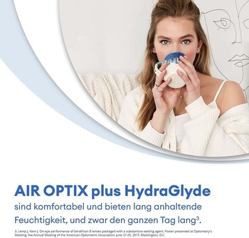 Mesačné kontaktné šošovky Air Optix plus HydraGlyde | 6 kusov | +1,75 dioptrie (1,75 dioptrie, 8,6 mm,