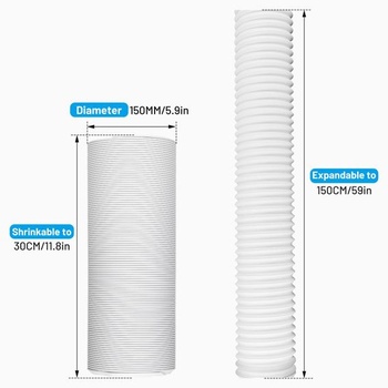 Flexibilná hadica pre klimatizáciu, dĺžka 1,5 m, priemer 150 mm, pre klimatizácie, digestory, sušičky