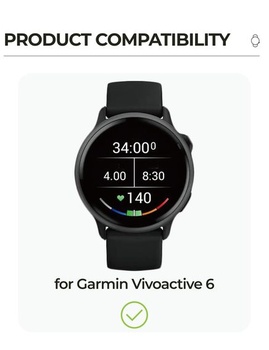 Balení 6 ochranných fólií pro Garmin Vivoactive 6, tvrzené skleněné fólie, TPU ochranná fólie pro
