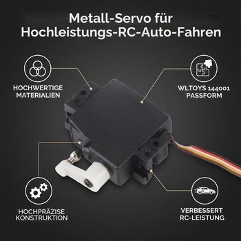RC servomotor, kovové servo riadenia kompatibilné s autom s pohonom všetkých kolies 144001 1:14, presný