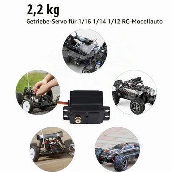 Dilwe RC Servo Voděodolný, 2,2kg Servomotor s kovovým převodem pro 1/16 1/14 1/12 RC Auto Buggy