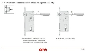 Zámok do zárubne pre interiérové ​​dvere, rada AGB, patent GRANDE. Vchod 50, rázvor 90. (Mostík 18