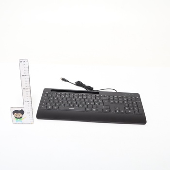 Káblová klávesnica Seenda s podsvietením, ergonomická klávesnica s držiakom na telefón a opierkou