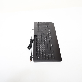 Káblová klávesnica Seenda s podsvietením, ergonomická klávesnica s držiakom na telefón a opierkou