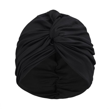Dámska turbanová plavecká čiapka, priedušná kúpacia čiapka pre dlhé aj krátke vlasy, elastická